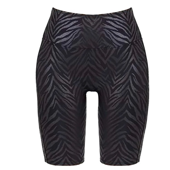 SPANX Pants - Spanx Faux Leather Zebra Print Biker Shorts High Rise